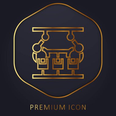 Assembling golden line premium logo or icon clipart