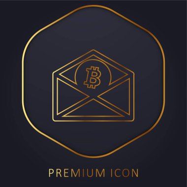Bir Posta Zarfının İçindeki Bitcoin Altın Hat prim logosu veya simgesi