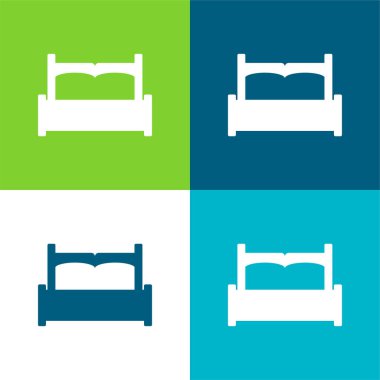 Büyük Cot Düz 4 renk en küçük simge kümesi