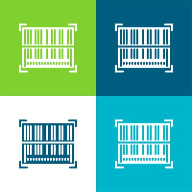 Barkod Düz 4 renk en küçük simge kümesi