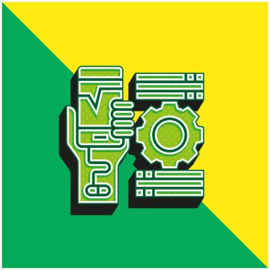 Addiction Green and yellow modern 3d vector icon logo