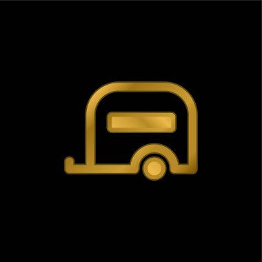 Büyük Karavan altın kaplama metalik simge veya logo vektörü