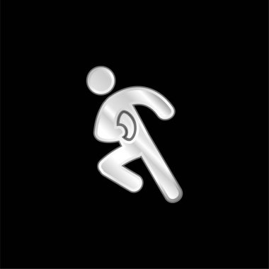 Amerikan Futbolcusu gümüş kaplama metalik simge