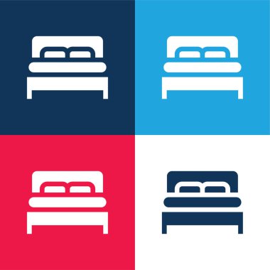 Yatak mavisi ve kırmızı dört renk en küçük simge kümesi
