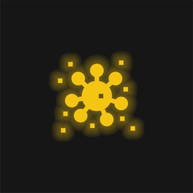 Bakteri sarı parlak neon simgesi