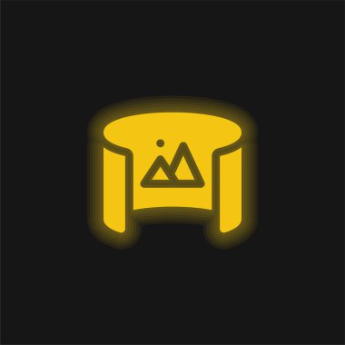 360 Görünüm Sarı Parlak Neon simgesi