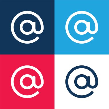 Mavi ve kırmızı dört renk en küçük simge kümesinde