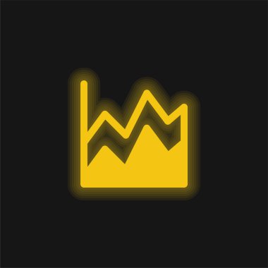 Alan Grafiği sarı parlak neon simgesi