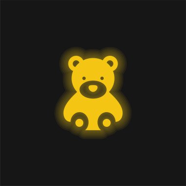 Ayı sarı parlak neon simgesi