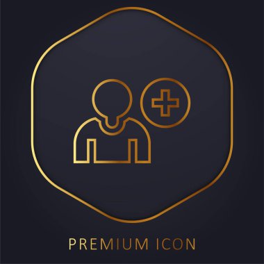 Add Friend golden line premium logo or icon clipart