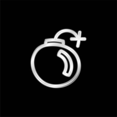 Bomba El Çizilmiş Arayüz Sembol Özeti Gümüş kaplama metalik simge