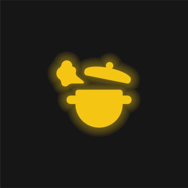 Kaynayan sarı parlak neon simgesi