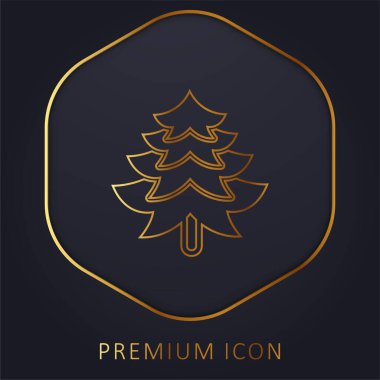 Büyük Çam Ağacı Şekli Altın Hat prim logosu veya simgesi