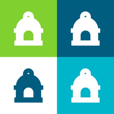 Kuş Evi Düz 4 renk en küçük simge seti