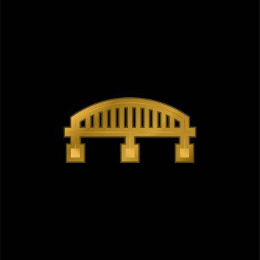 Köprü altın kaplama metalik simge veya logo vektörü