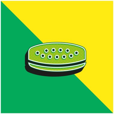 Denge Yeşil ve Sarı Modern 3D vektör simgesi logosu