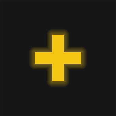 Ek İşaret Sarı Parlak Neon simgesi