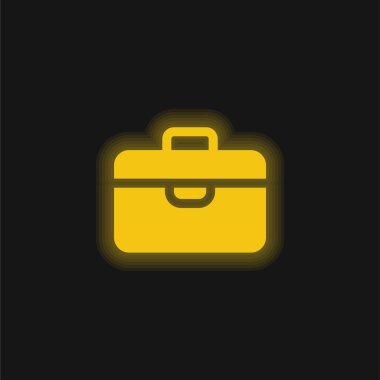 Evrak çantası sarı parlak neon simgesi