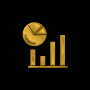 Analitik altın kaplama metalik simge veya logo vektörü