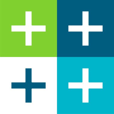 Düz dört renk simgesi seti ekle