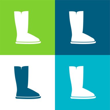 Çizmeler Düz 4 renk en küçük simge kümesi