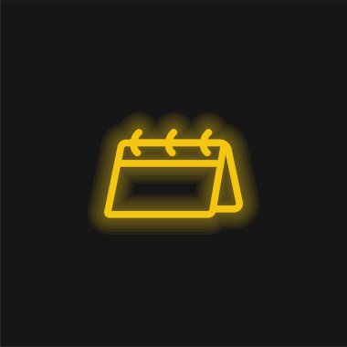 Almanac yellow glowing neon icon clipart