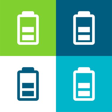 Batarya Düz 4 renk en küçük simge seti