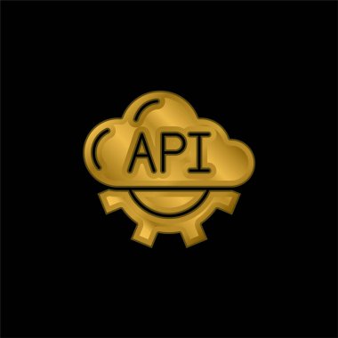 Api altın kaplama metalik simge veya logo vektörü