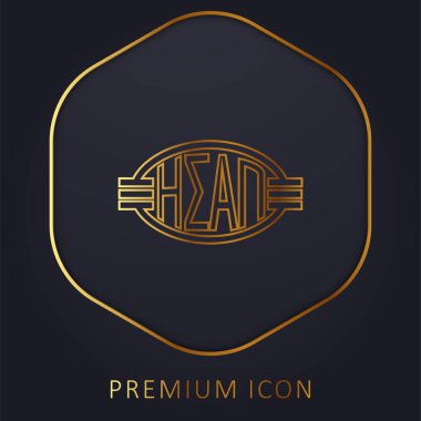 Athens Metro Logo golden line premium logo or icon clipart