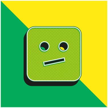 Sıkıcı Yeşil ve sarı modern 3d vektör simgesi logosu