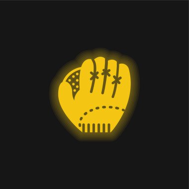 Beyzbol sarısı parlayan neon simgesi