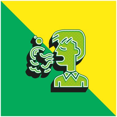 Bad Breath Green and yellow modern 3d vector icon logo clipart