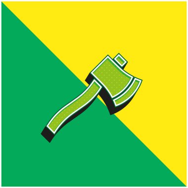 Axe Green ve sarı modern 3d vektör simgesi logosu