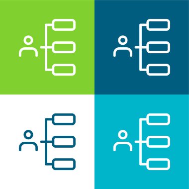 Patron Düz 4 renk en küçük simge seti