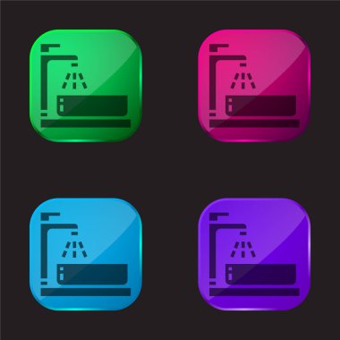 Havza dört renkli cam düğme simgesi