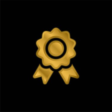 Altın kaplama metalik simge veya logo vektörü ödülü