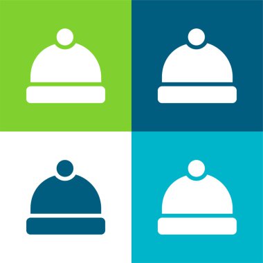 Beanie Düz 4 renk en küçük simge seti