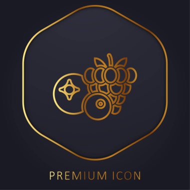 Böğürtlenler altın çizgi prim logosu veya simgesi