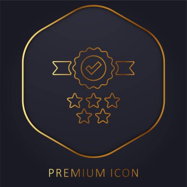 Rozet altın çizgi prim logosu veya simgesi