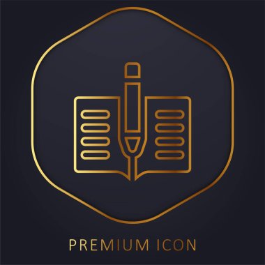 Altın satır premium logosu ya da simgesi