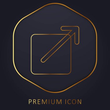 Üst Sağ Üstteki Altın Hat prim logosunu veya simgesini gösteren Siyah Kare Düğmesi