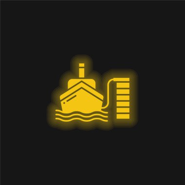 Tekne sarısı parlak neon simgesi