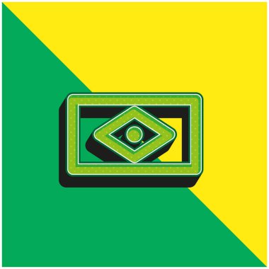 Brezilya Bayrak Yeşil ve Sarı 3D vektör simgesi logosu