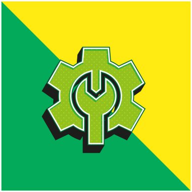 Yönetici Yeşil ve Sarı modern 3D vektör simgesi logosu