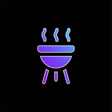 Bbq mavi gradyan vektör simgesi