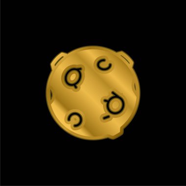 Daireler halinde altın kaplama metalik simge veya logo vektörlü siyah top