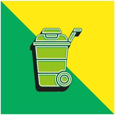 Bin Green and yellow modern 3d vector icon logo clipart