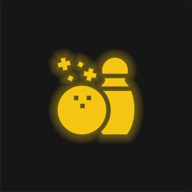 Bowling sarı parlak neon simgesi