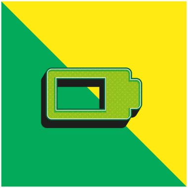 Batarya Neredeyse Tam Yeşil ve Sarı 3D vektör simgesi