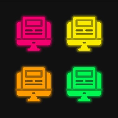 Madde 4: Parlak neon vektör simgesi